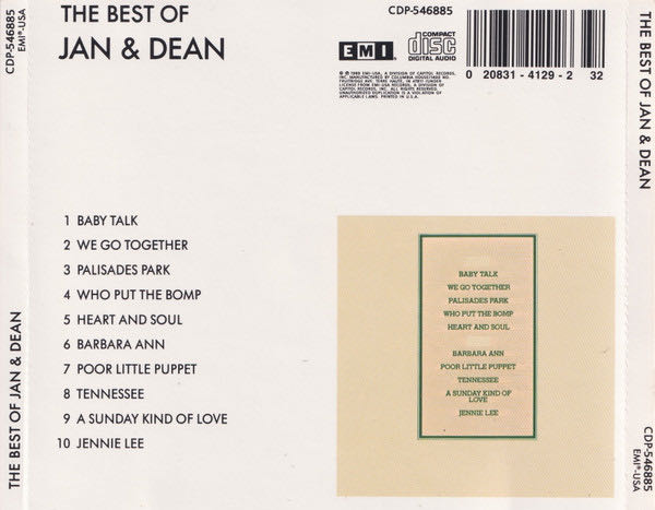 The Best Of - Jan & Dean (CD) music collectible [Barcode 077774688529] - Main Image 2