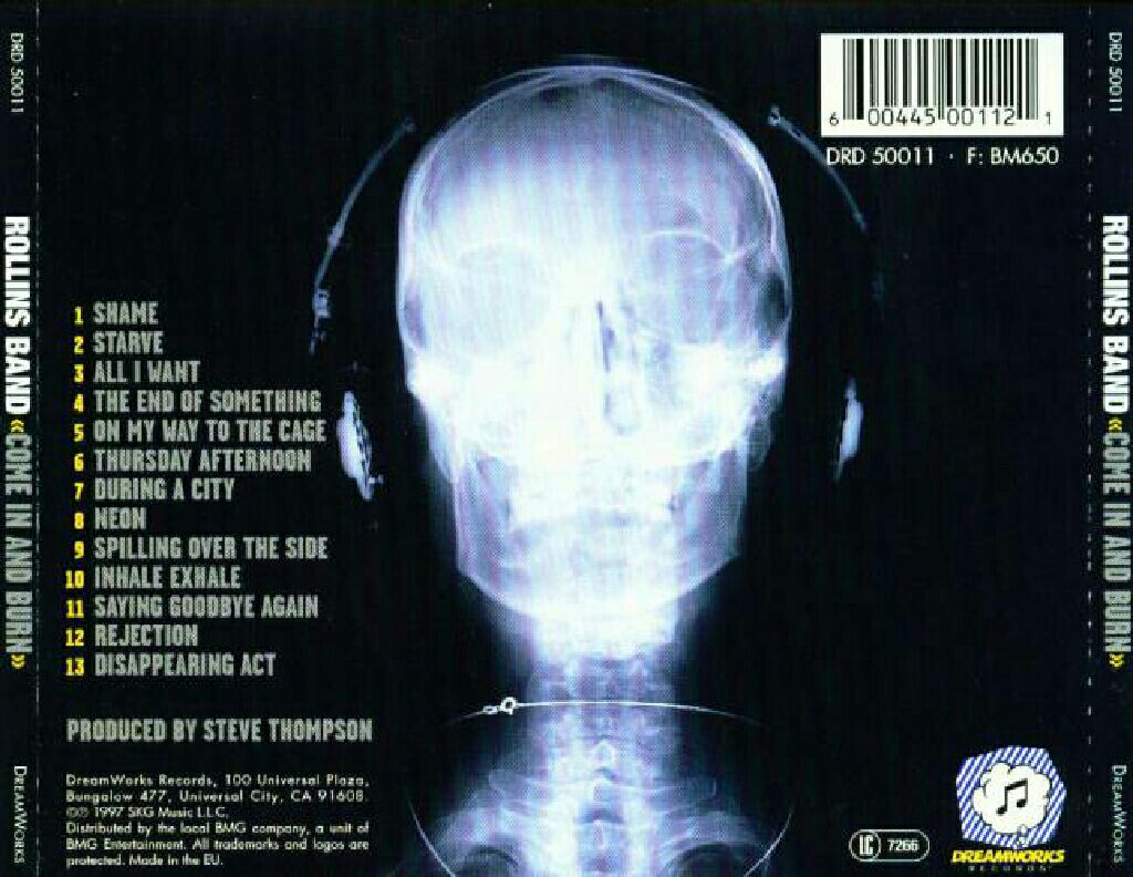 Come In and Burn - Henry Rollins (Cassette) music collectible [Barcode 600445000728] - Main Image 2