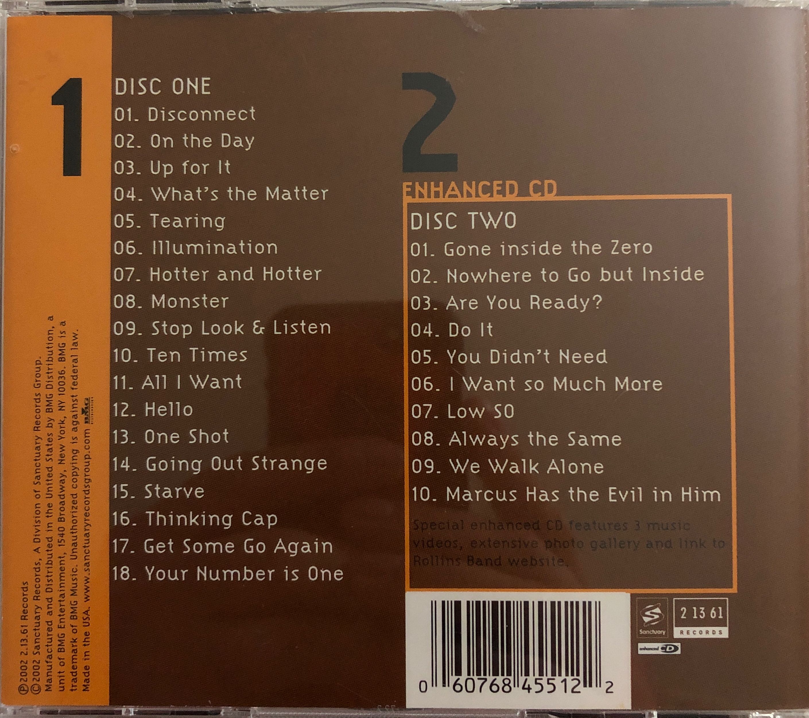 Only Way To Know For Sure - Rollins Band (CD - 107) music collectible [Barcode 060768455122] - Main Image 2