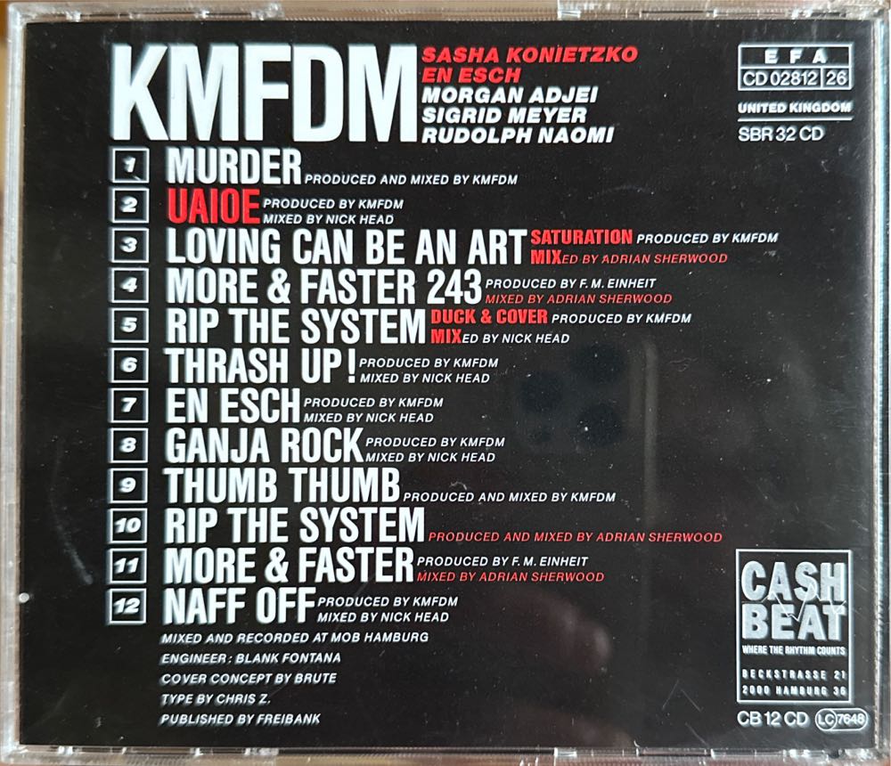 UAIOE - KMFDM (CD - 33) music collectible [Barcode 016581708327] - Main Image 2