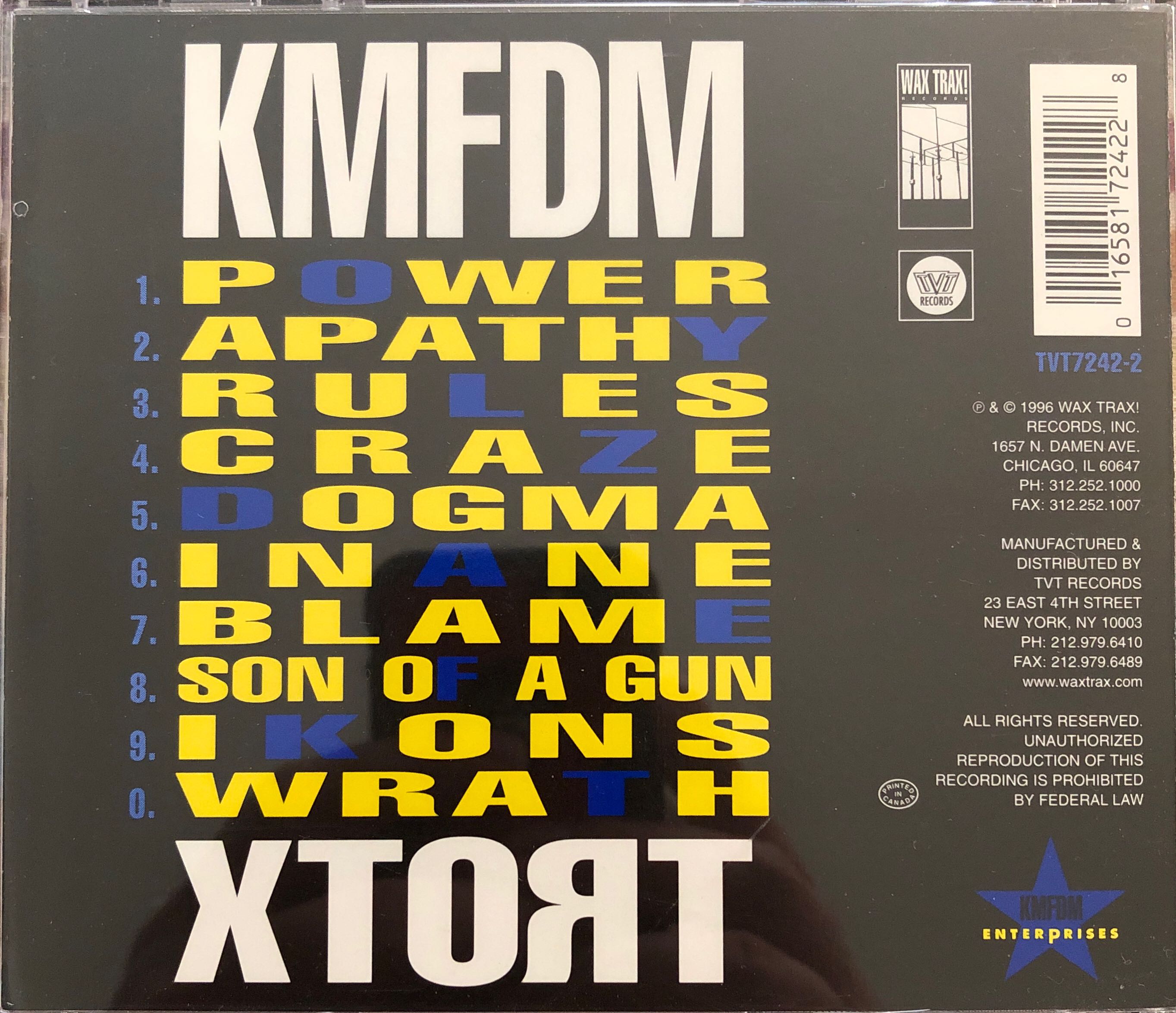 XTORT - KMFDM (CD - 48) music collectible [Barcode 016581724228] - Main Image 2