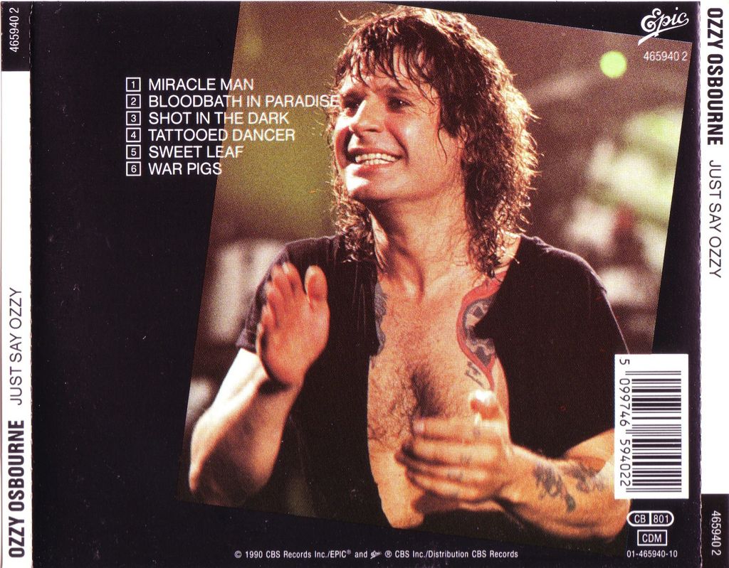 Just Say Ozzy - Ozzy Osbourne (12”) music collectible [Barcode 074644545111] - Main Image 2