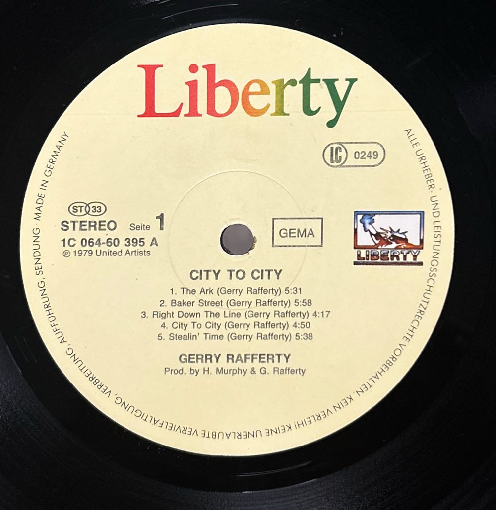 City To City - Rafferty, Gerry (12” - 51) music collectible - Main Image 3
