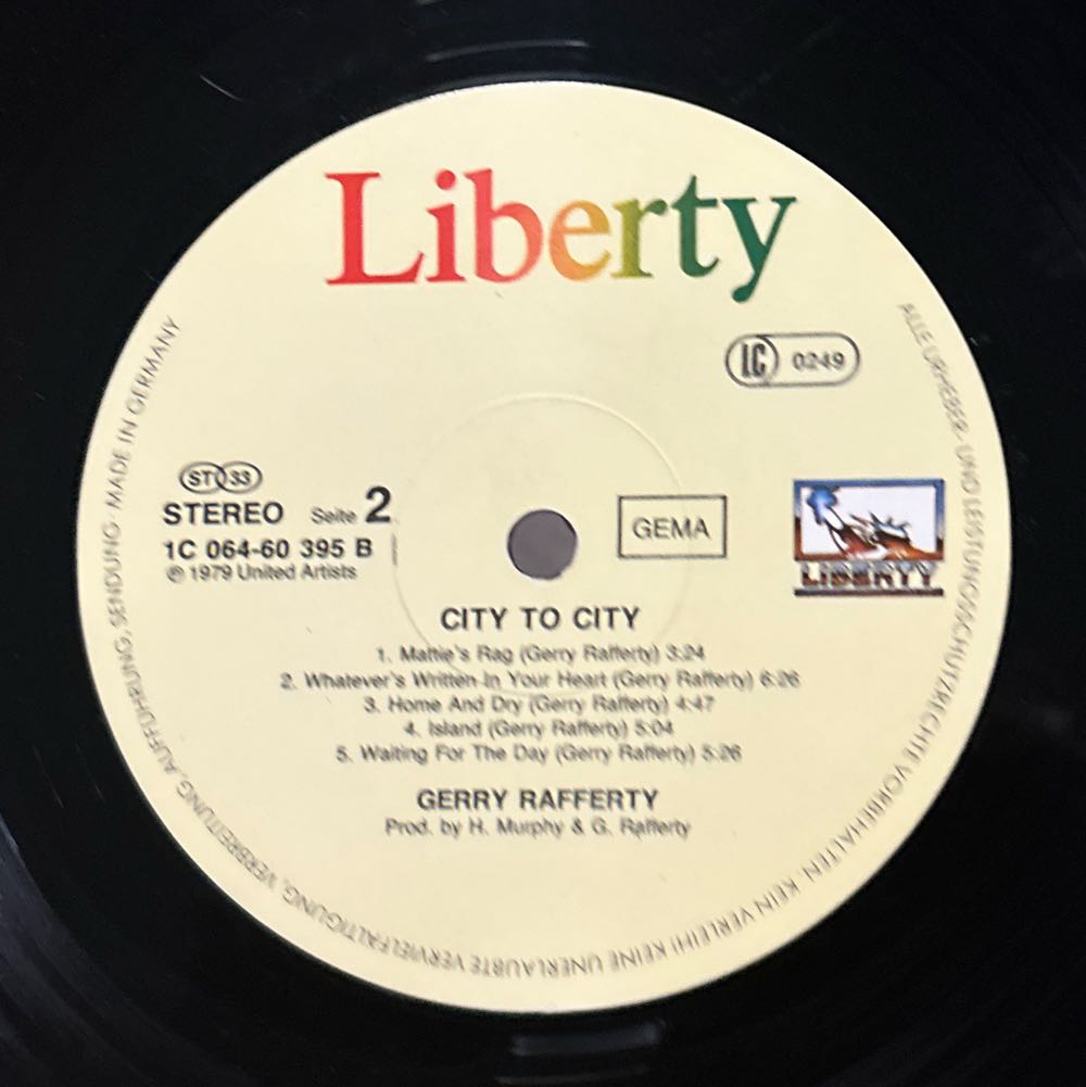 City To City - Rafferty, Gerry (12” - 51) music collectible - Main Image 4