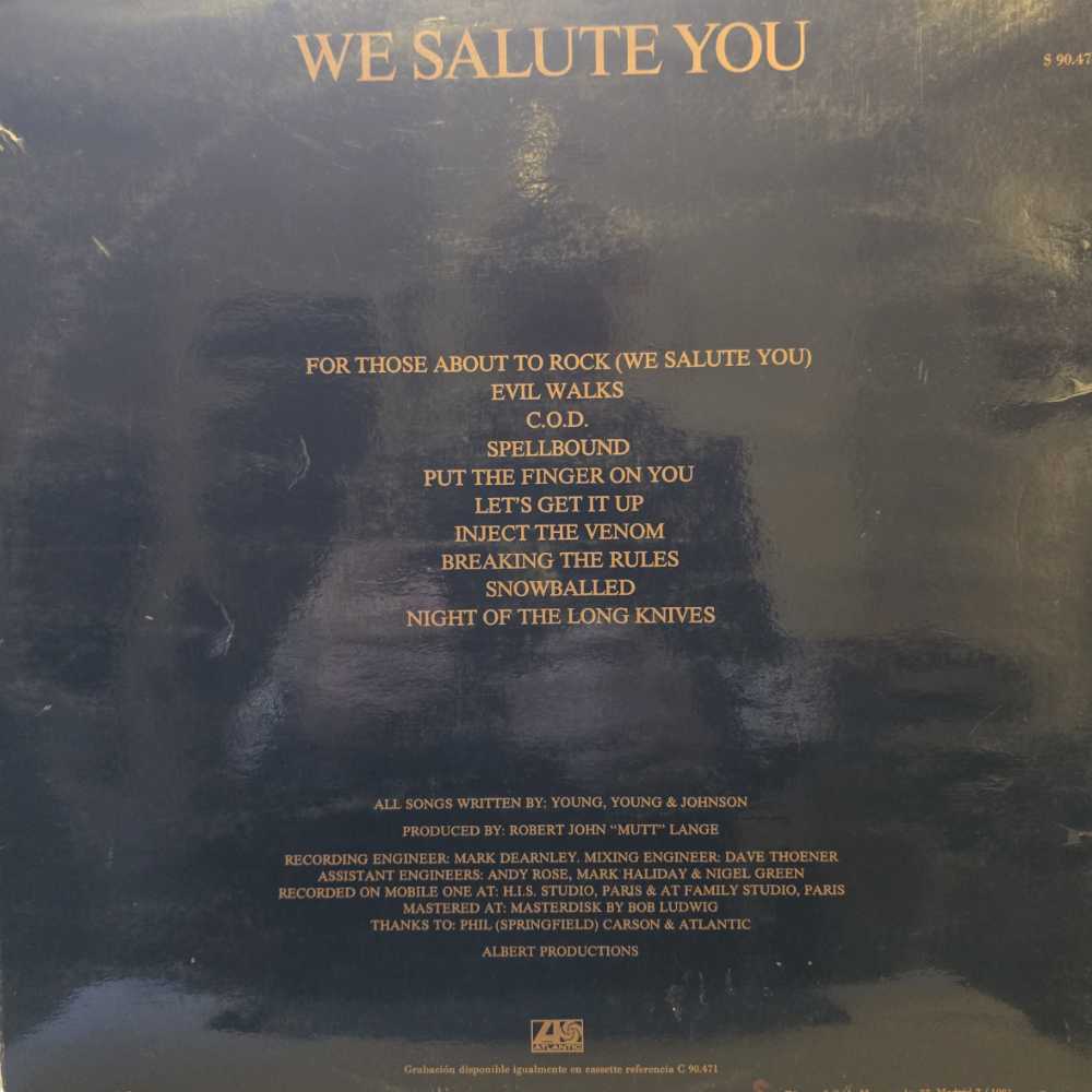 For Those About To Rock - AC/DC (12”) music collectible - Main Image 2