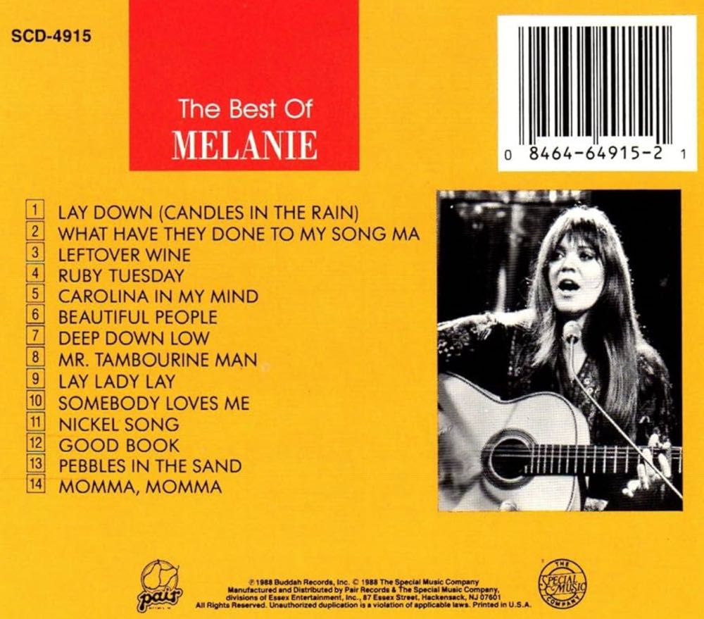 The Best Of Melanie - Melanie (CD) music collectible [Barcode 084646491521] - Main Image 2