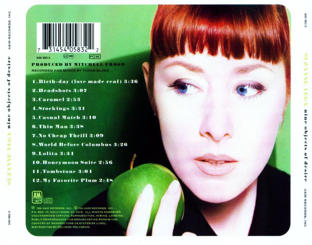 Nine Objects Of Desire - Suzanne Vega (CD - 40) music collectible [Barcode 731454058322] - Main Image 2