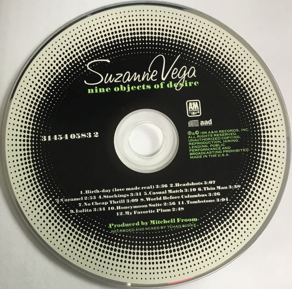 Nine Objects Of Desire - Suzanne Vega (CD - 40) music collectible [Barcode 731454058322] - Main Image 4