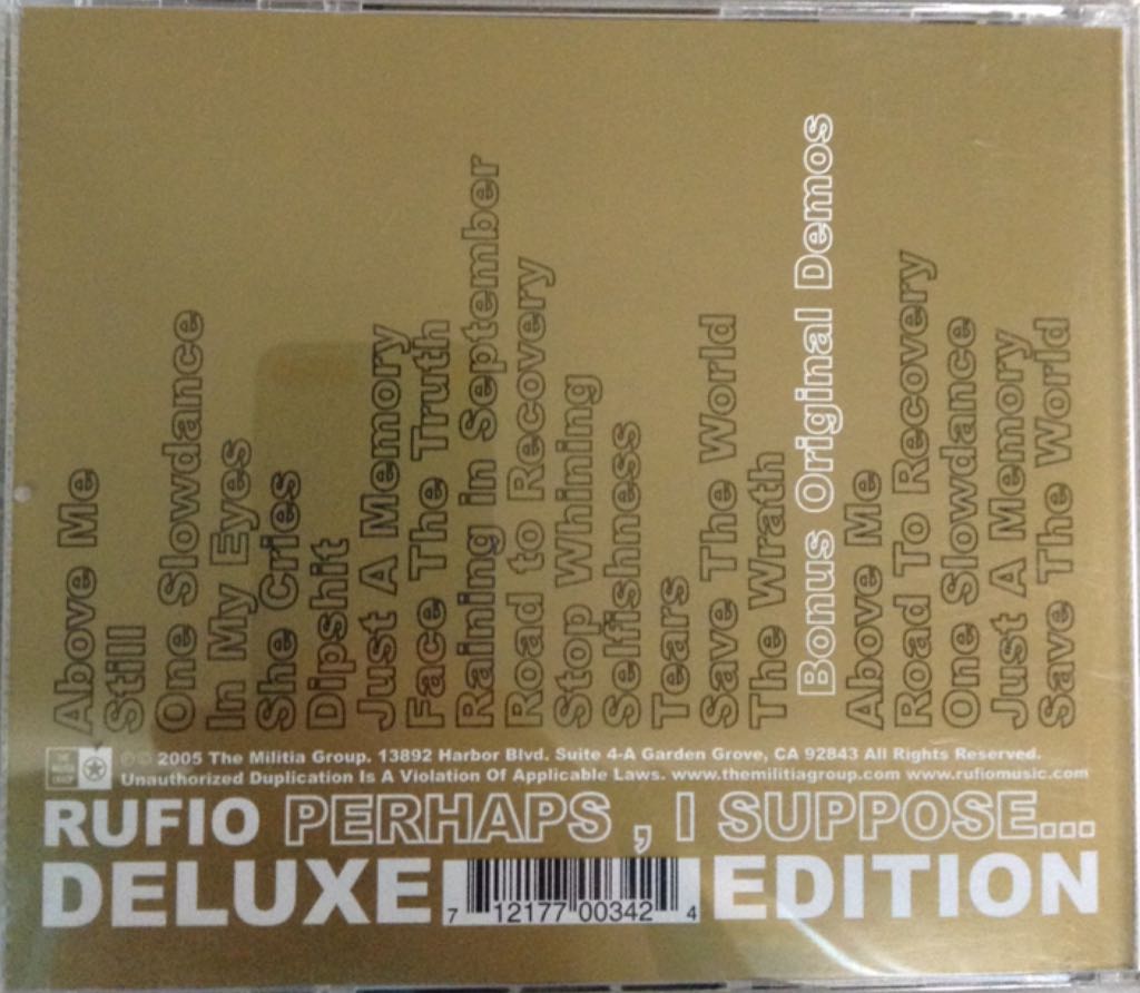 Perhaps, I Suppose... - Rufio (CD) music collectible - Main Image 2