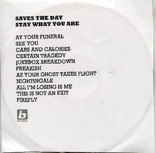 Stay What You Are - Saves The Day (CD) music collectible [Barcode 042286095325] - Main Image 2