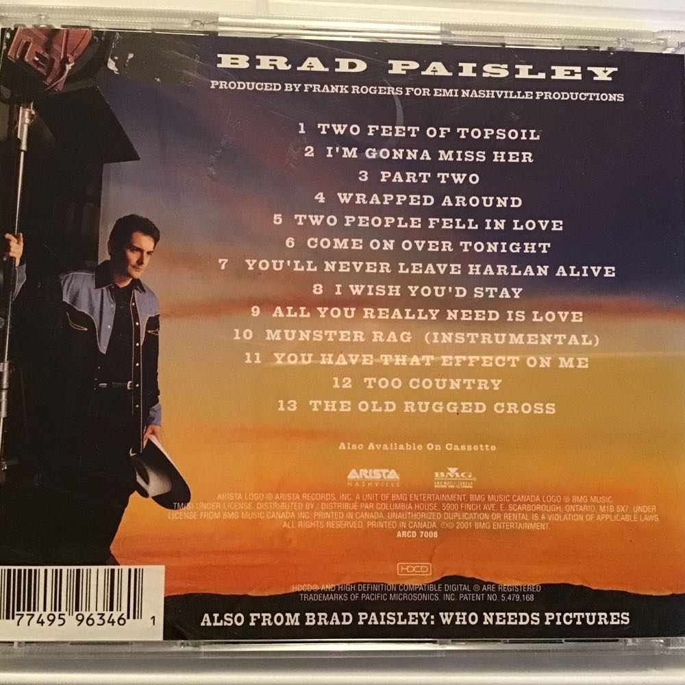 Part II - Brad Paisley (CD) music collectible [Barcode 777495963461] - Main Image 2