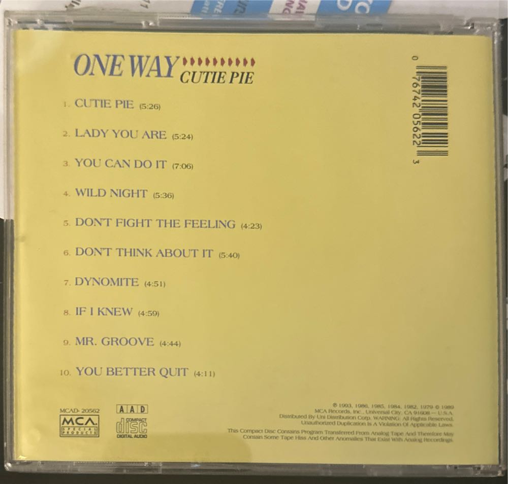 Cutie Pie - One Way (CD) music collectible [Barcode 076742056223] - Main Image 2