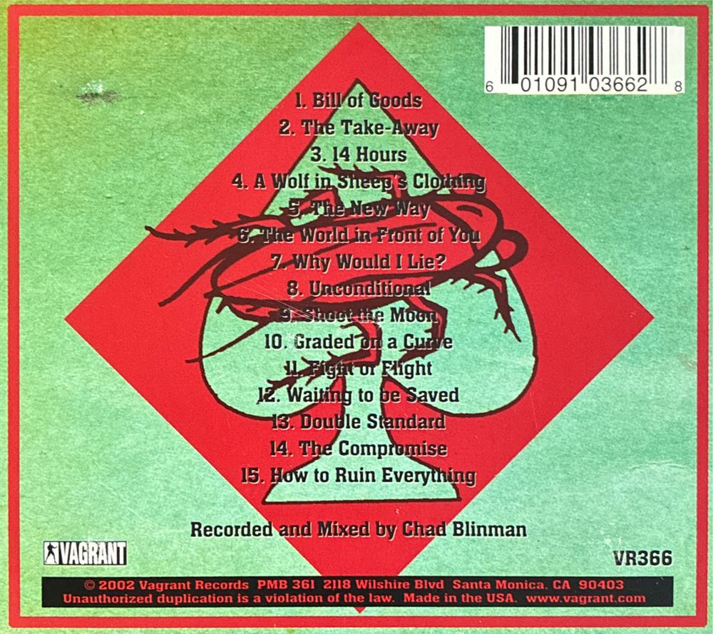 How To Ruin Everything - Face To Face (CD - 46) music collectible [Barcode 601091036628] - Main Image 2