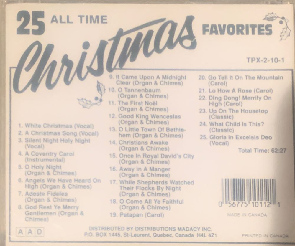 25 All Time Christmas Favorites VOL. 2 - Holidays (CD) music collectible [Barcode 056775101121] - Main Image 2