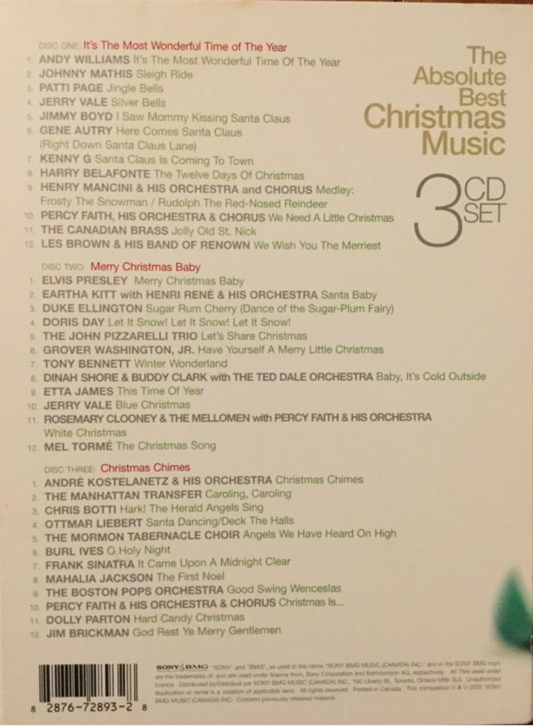 The Best of Christmas - Various (CD-R) music collectible [Barcode 828767289328] - Main Image 2