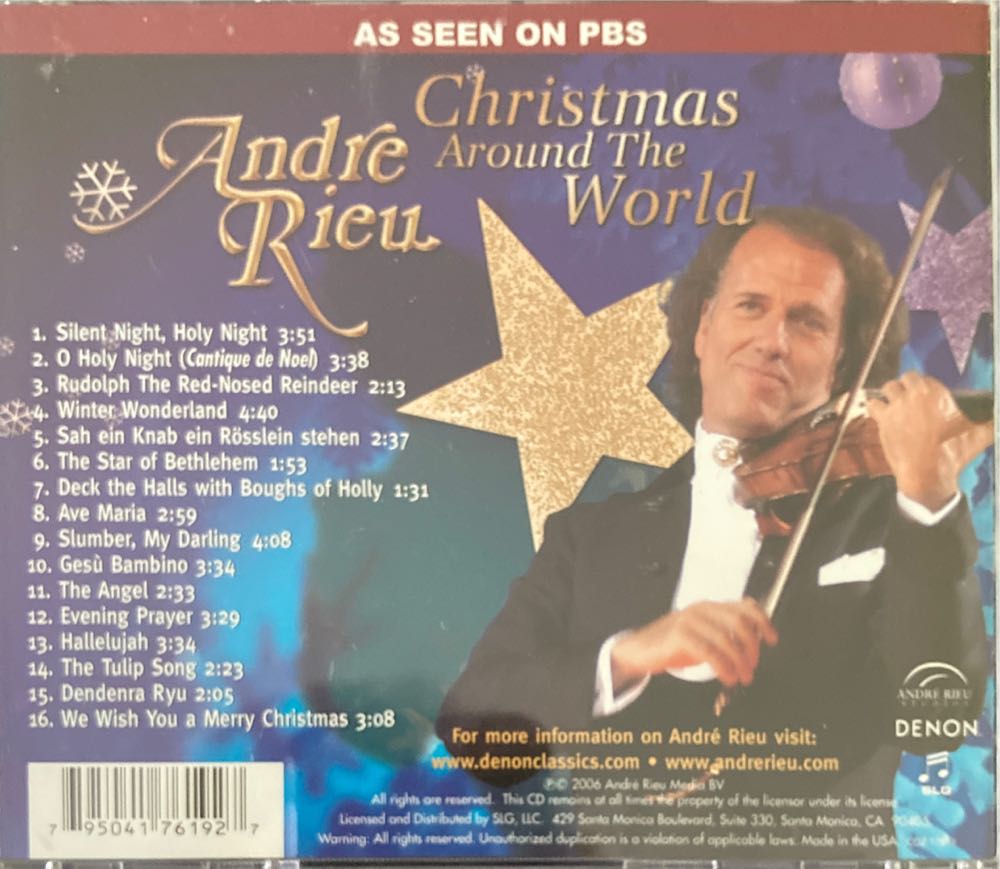 Andre Rieu - Christmas Around The World - Rieu, Andre (CD) music collectible [Barcode 795041761927] - Main Image 2