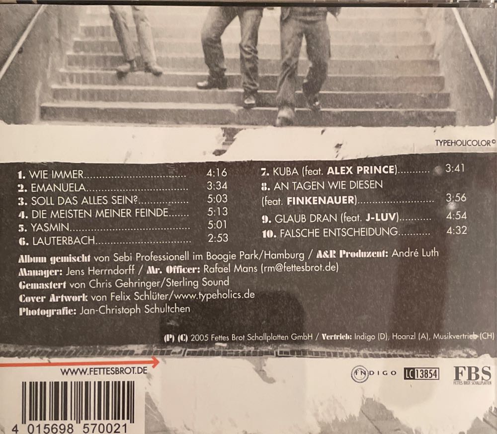 Am Wasser gebaut - Fettes Brot (CD - 43:14) music collectible [Barcode 4015698570021] - Main Image 2