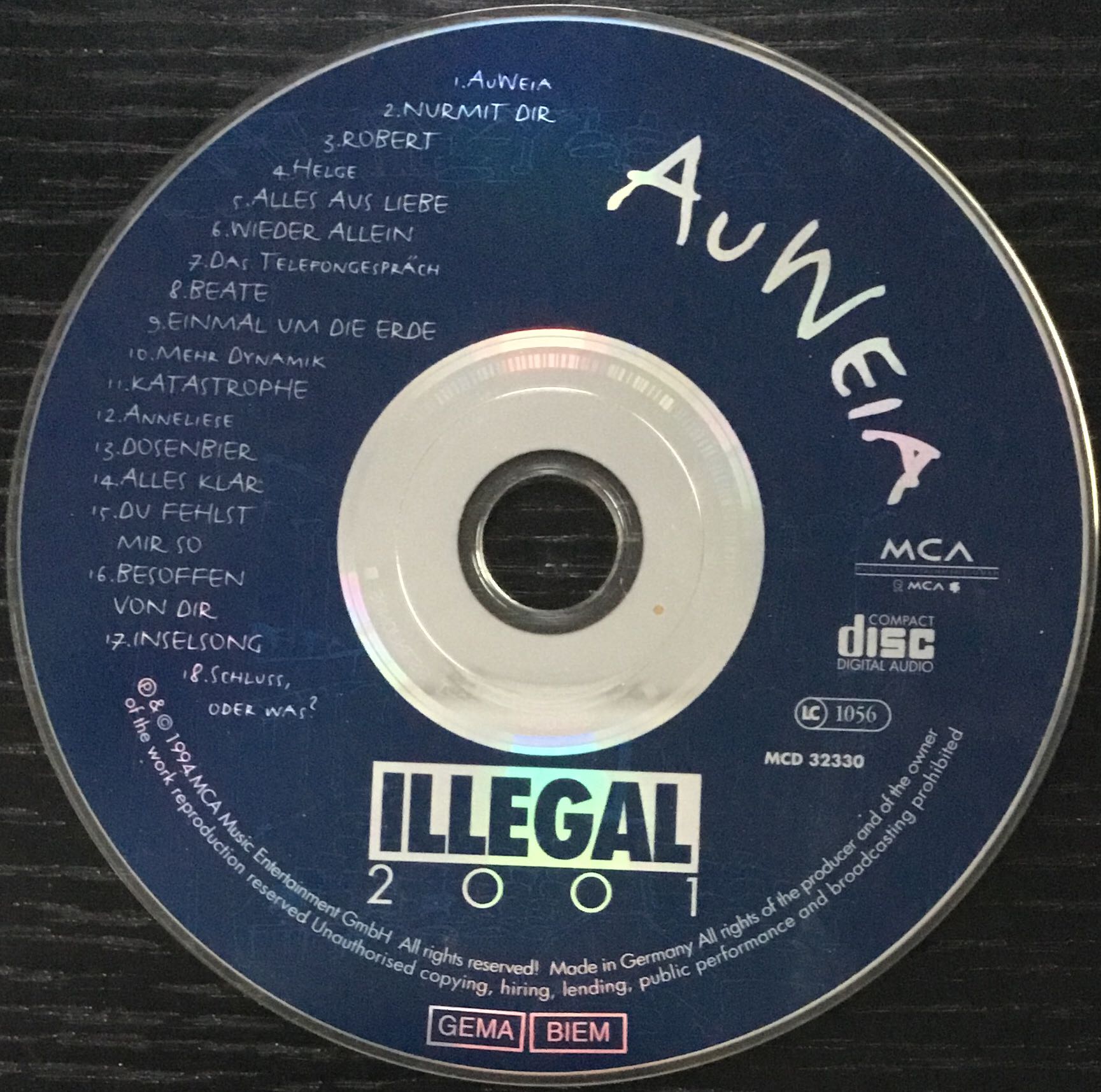Auweia - Illegal 2001 (CD - 53) music collectible [Barcode 008813233028] - Main Image 4
