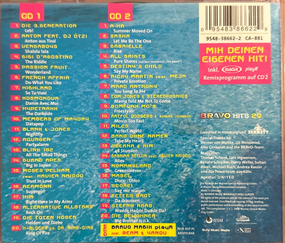 Bravo Hits 29 - Various (CD) music collectible [Barcode 095483866229] - Main Image 2