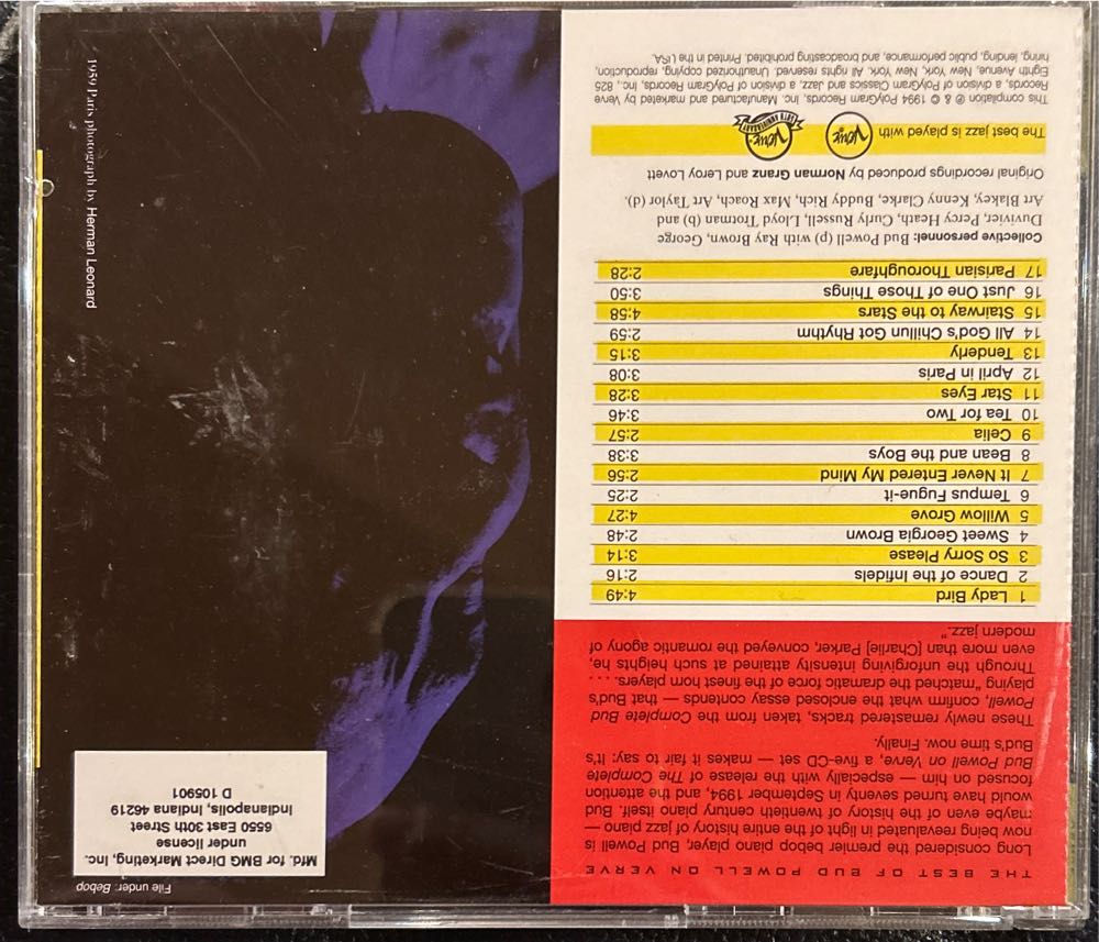 The Best of Bud Powell on Verve - Bud Powell (CD) music collectible [Barcode 731452339225] - Main Image 2