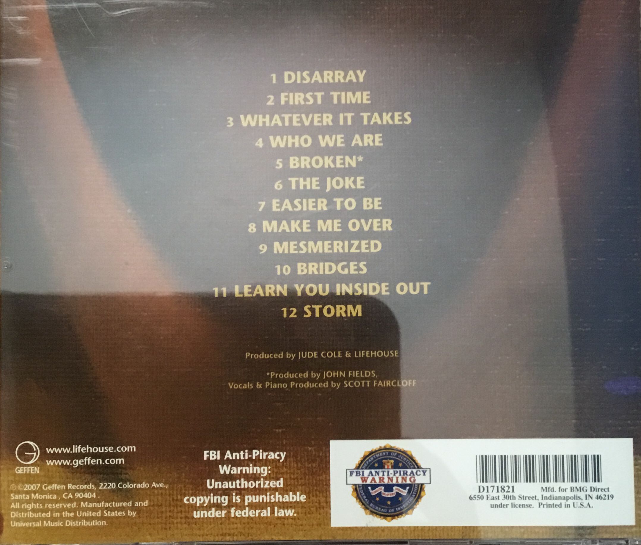 Who We Are - Lifehouse (CD - 46:22) music collectible [Barcode 602517359055] - Main Image 2