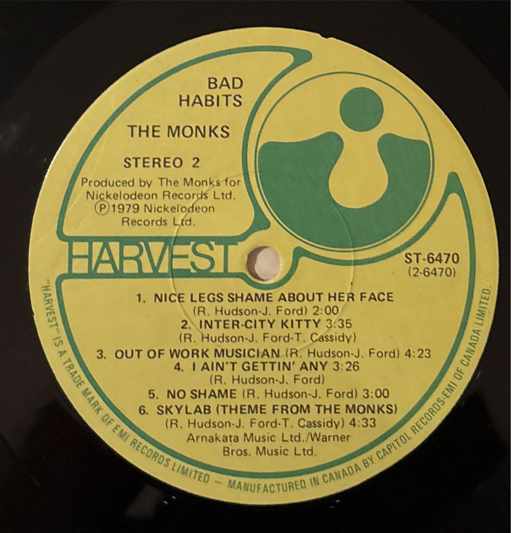 Bad Habits - Monks, The (12”) music collectible [Barcode 077775630428] - Main Image 4