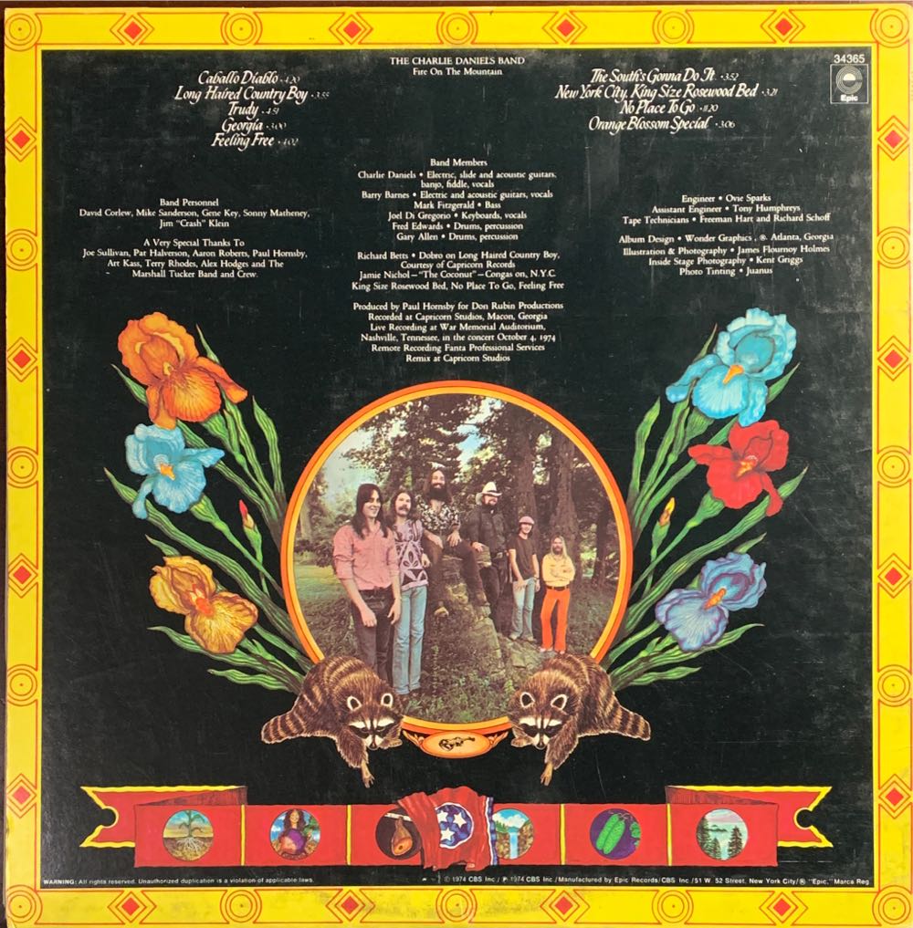 Fire On The Mountain - Daniels Charlie Band (12” - 43) music collectible [Barcode 074643436519] - Main Image 2