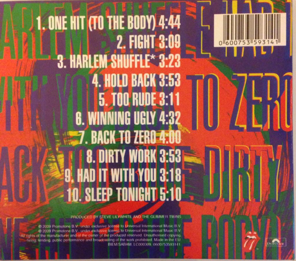 Dirty Work - Rolling Stones (CD) music collectible [Barcode 0600753593141] - Main Image 2
