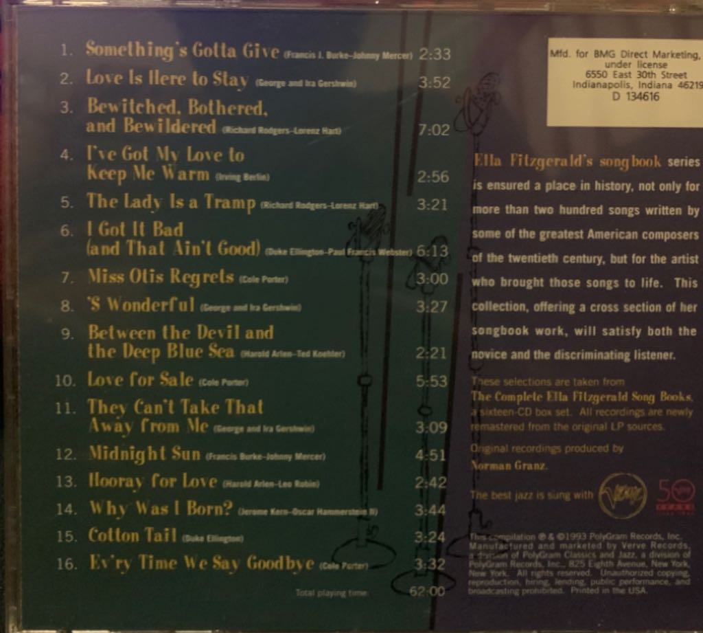 The Best Of The Song Books - Fitzgerald, Ella (CD) music collectible - Main Image 2