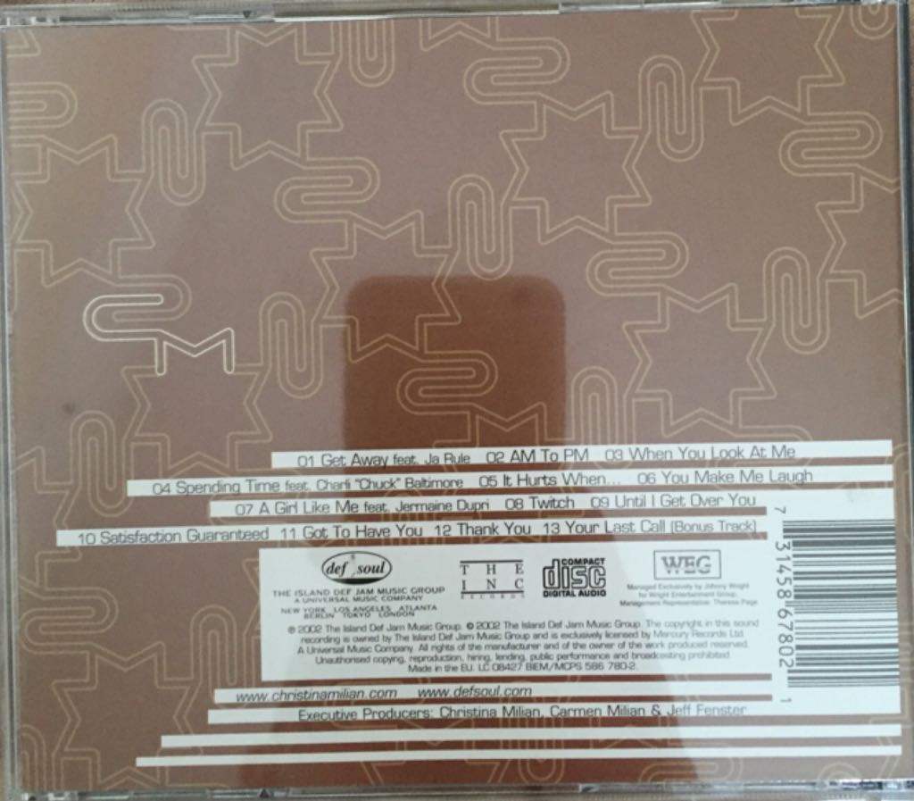 Christina Milian - Christina Milian (CD) music collectible [Barcode 731458678021] - Main Image 2
