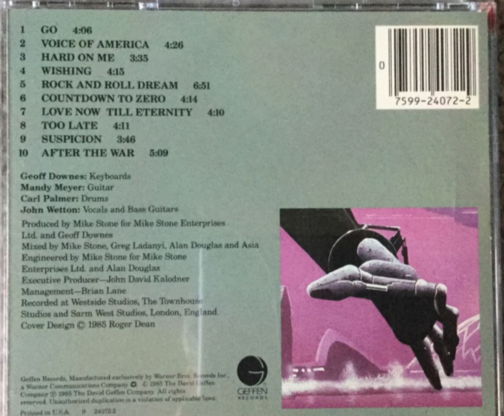 Astra - Asia (CD - 46) music collectible [Barcode 075992407229] - Main Image 2