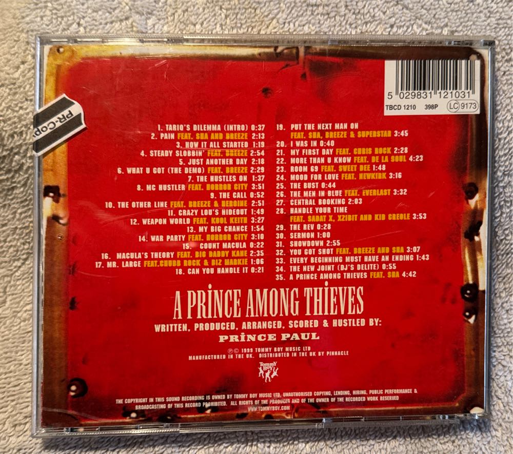 Prince Among Thieves - Prince Paul (CD) music collectible [Barcode 5029831121031] - Main Image 2