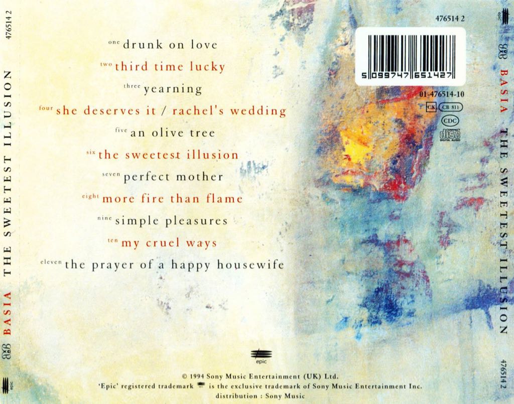 The Sweetest Illusion - Basia (CD - 53) music collectible [Barcode 074646425527] - Main Image 2