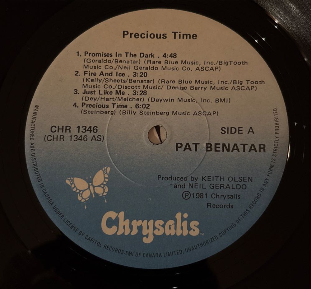 Precious Time - Benatar, Pat (CD) music collectible [Barcode 044114134619] - Main Image 3