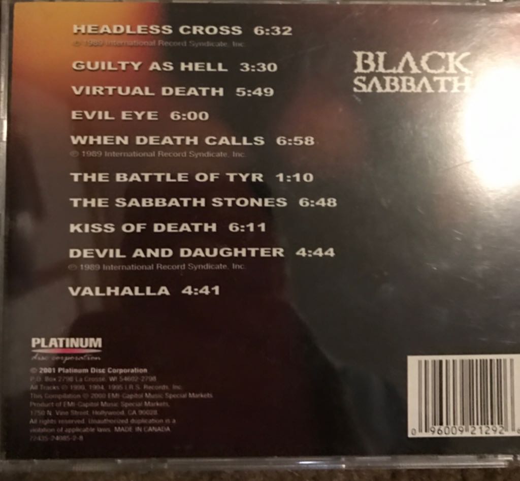 Best of Black Sabbath - Black Sabbath (CD) music collectible [Barcode 096009212926] - Main Image 2
