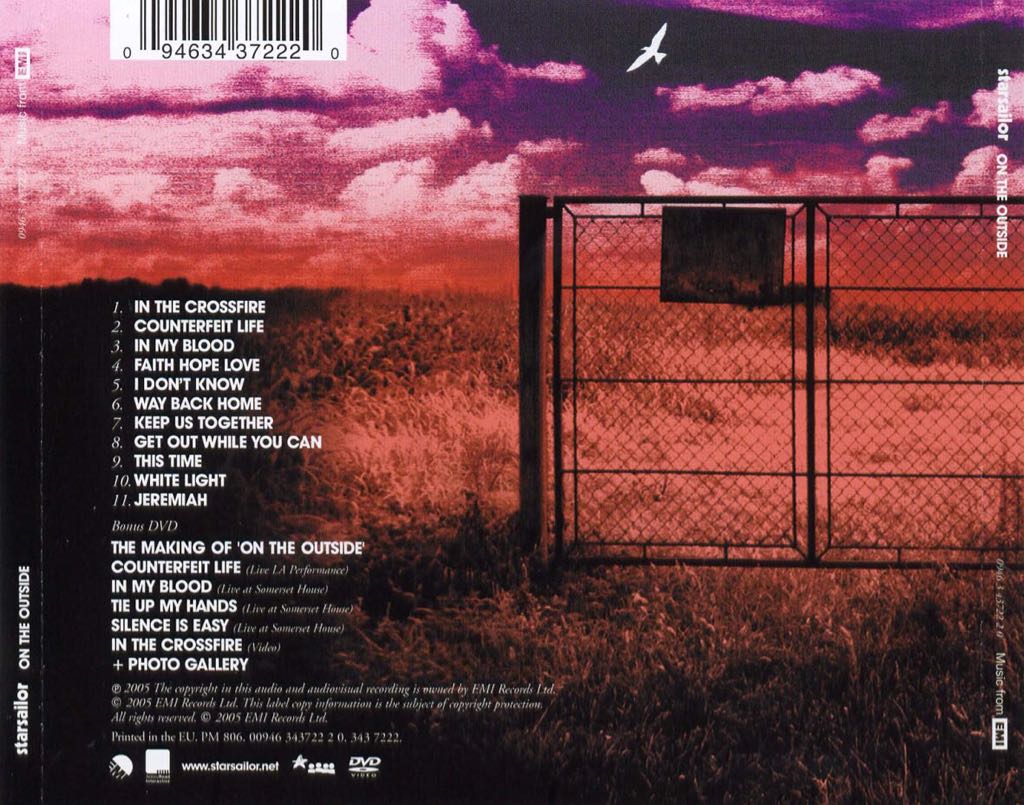On The Outside - Starsailor (CD - 39) music collectible [Barcode 094634333122] - Main Image 2