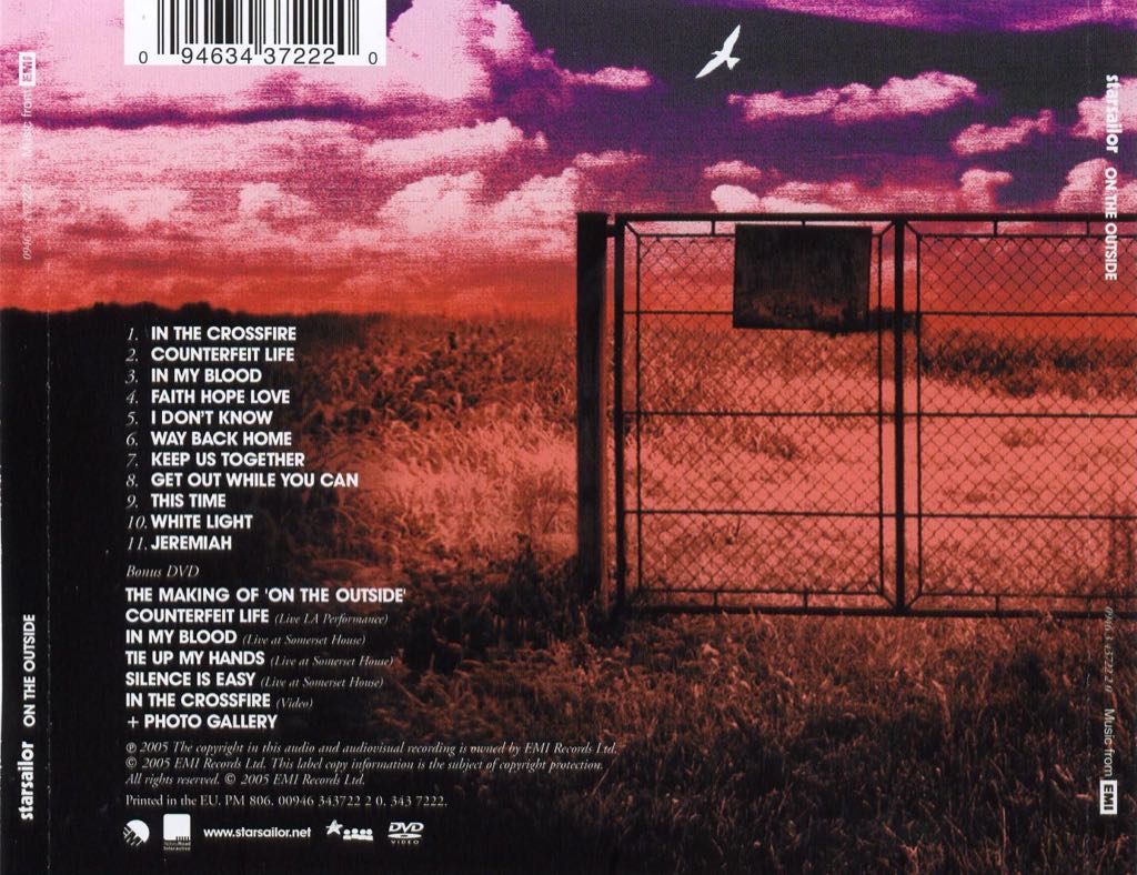 On The Outside - Starsailor (CD/DVD) music collectible [Barcode 094634372220] - Main Image 2
