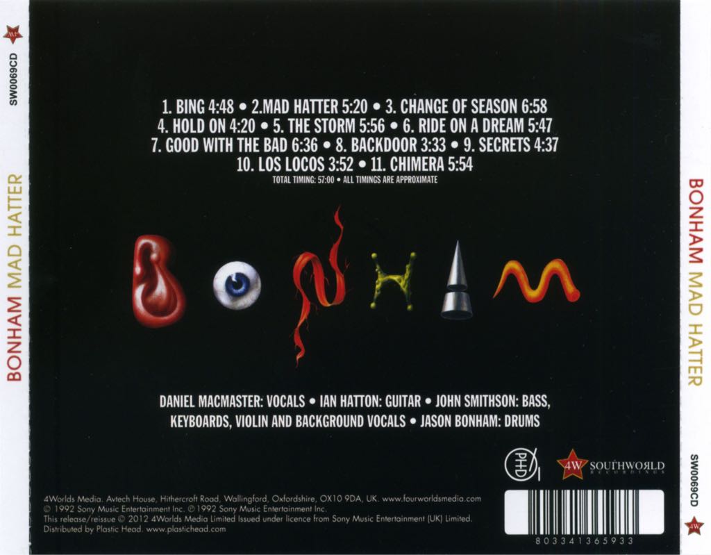 Mad Hatter - Bonham (CD - 58) music collectible [Barcode 074644685626] - Main Image 2