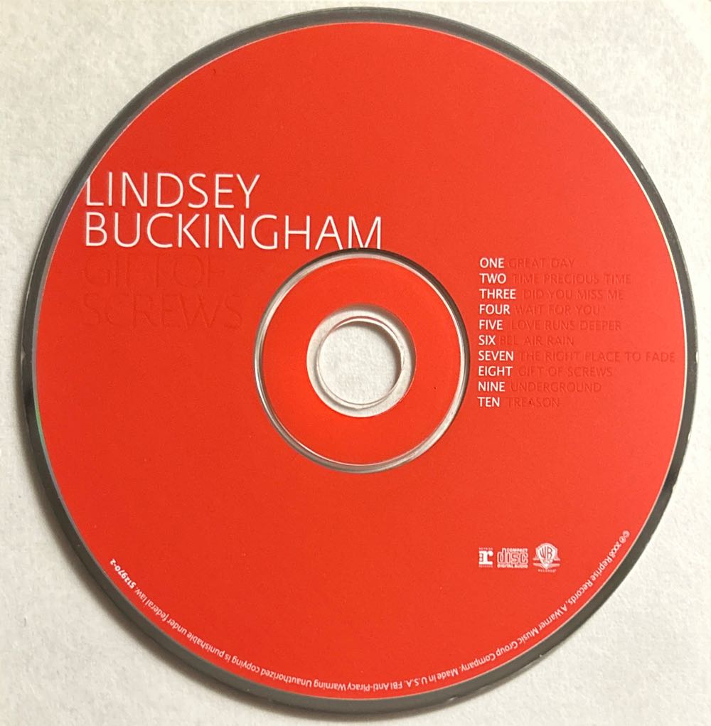 Gift Of Screws - Buckingham, Lindsey (CD - 40) music collectible [Barcode 093624983347] - Main Image 4