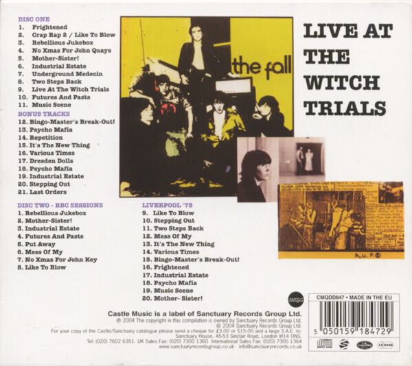Live At The Witch Trials - The Fall (CD) music collectible [Barcode 5050159184729] - Main Image 2