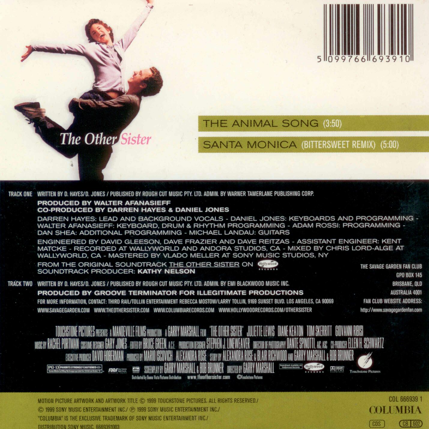 The Animal Song - Savage Garden (CD) music collectible [Barcode 5099766693910] - Main Image 2