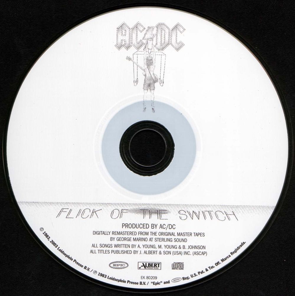 FLICK OF THE SWITCH AC/DC - AC/DC (CD - 37) music collectible [Barcode 075678010026] - Main Image 4