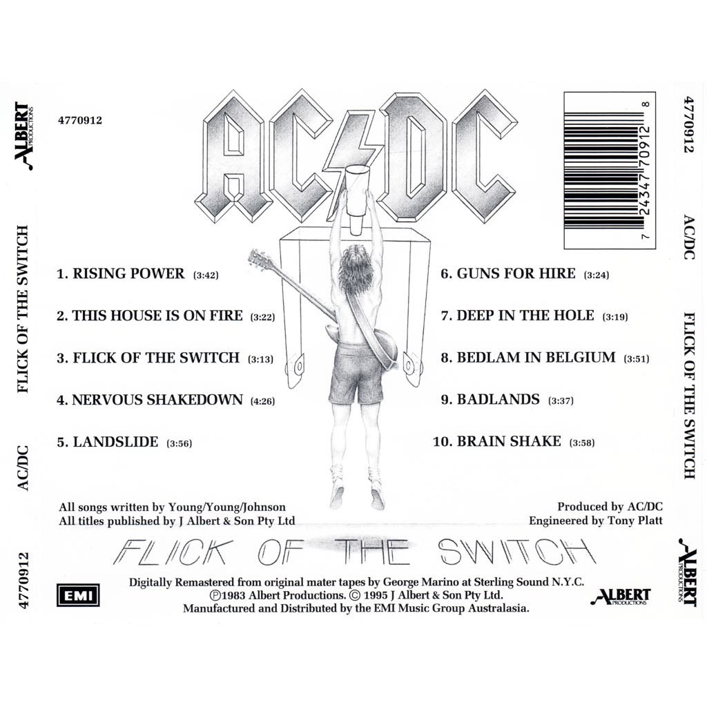 Flick Of The Switch - AC/DC (Cassette) music collectible [Barcode 724347709128] - Main Image 2