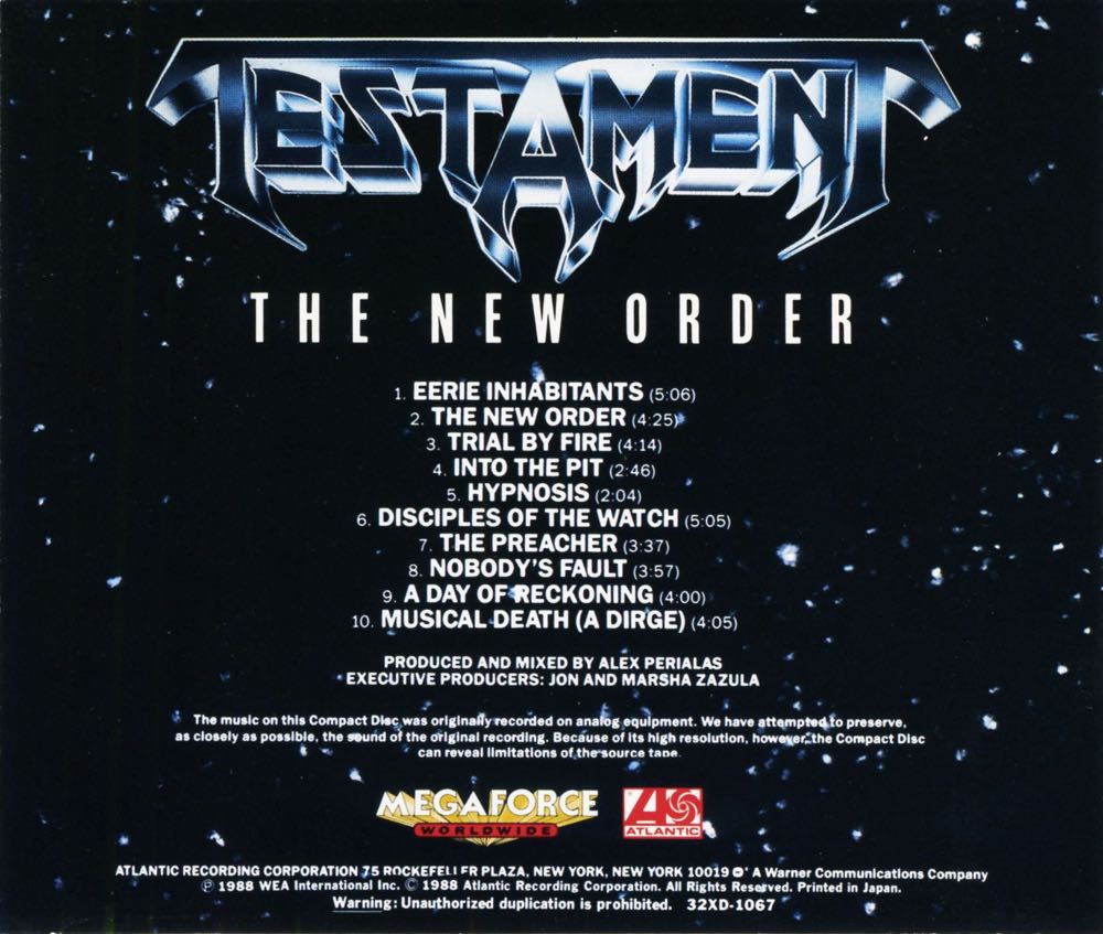 The New Order - Testament (CD - 39) music collectible [Barcode 015612184925] - Main Image 2