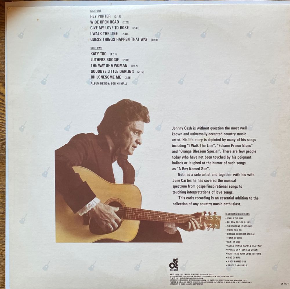I Walk The Line And Other Hits - Cash, Johnny (12”) music collectible - Main Image 2