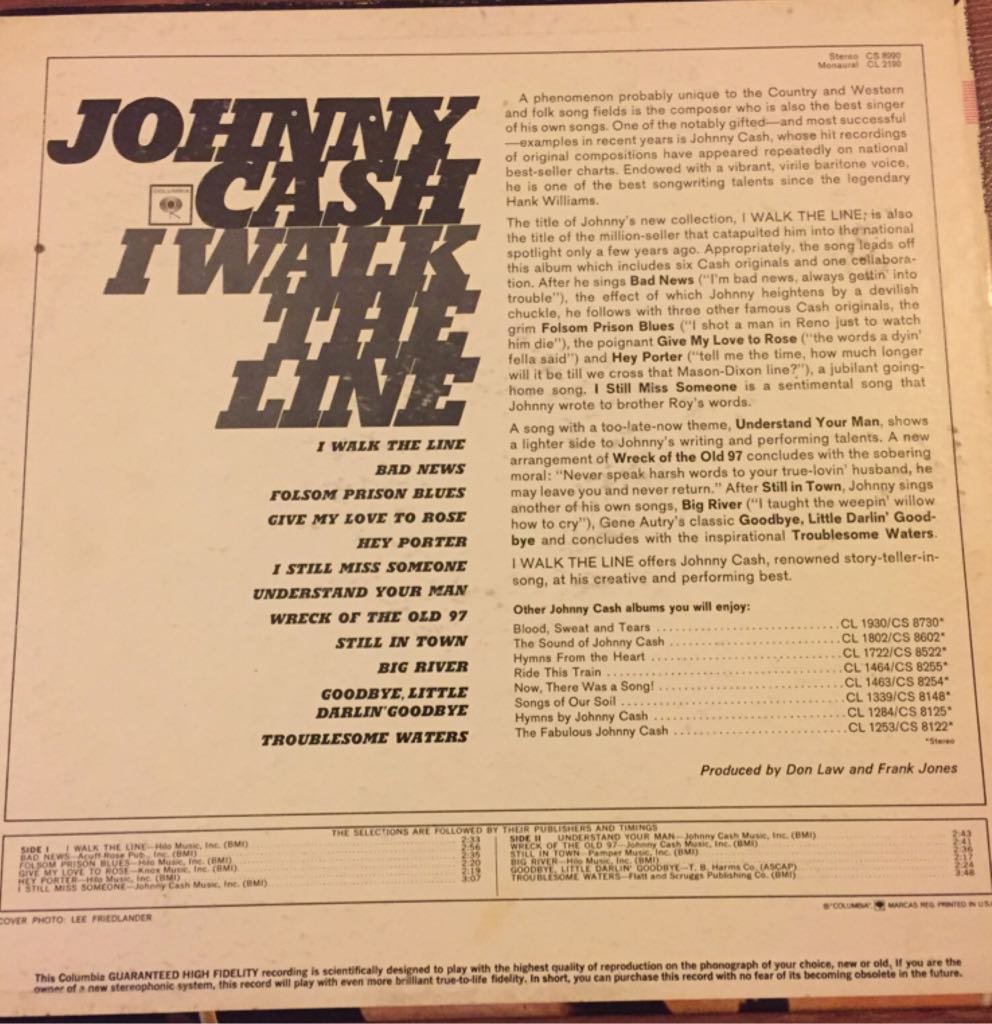 I Walk The Line - Cash, Johnny (12”) music collectible - Main Image 2