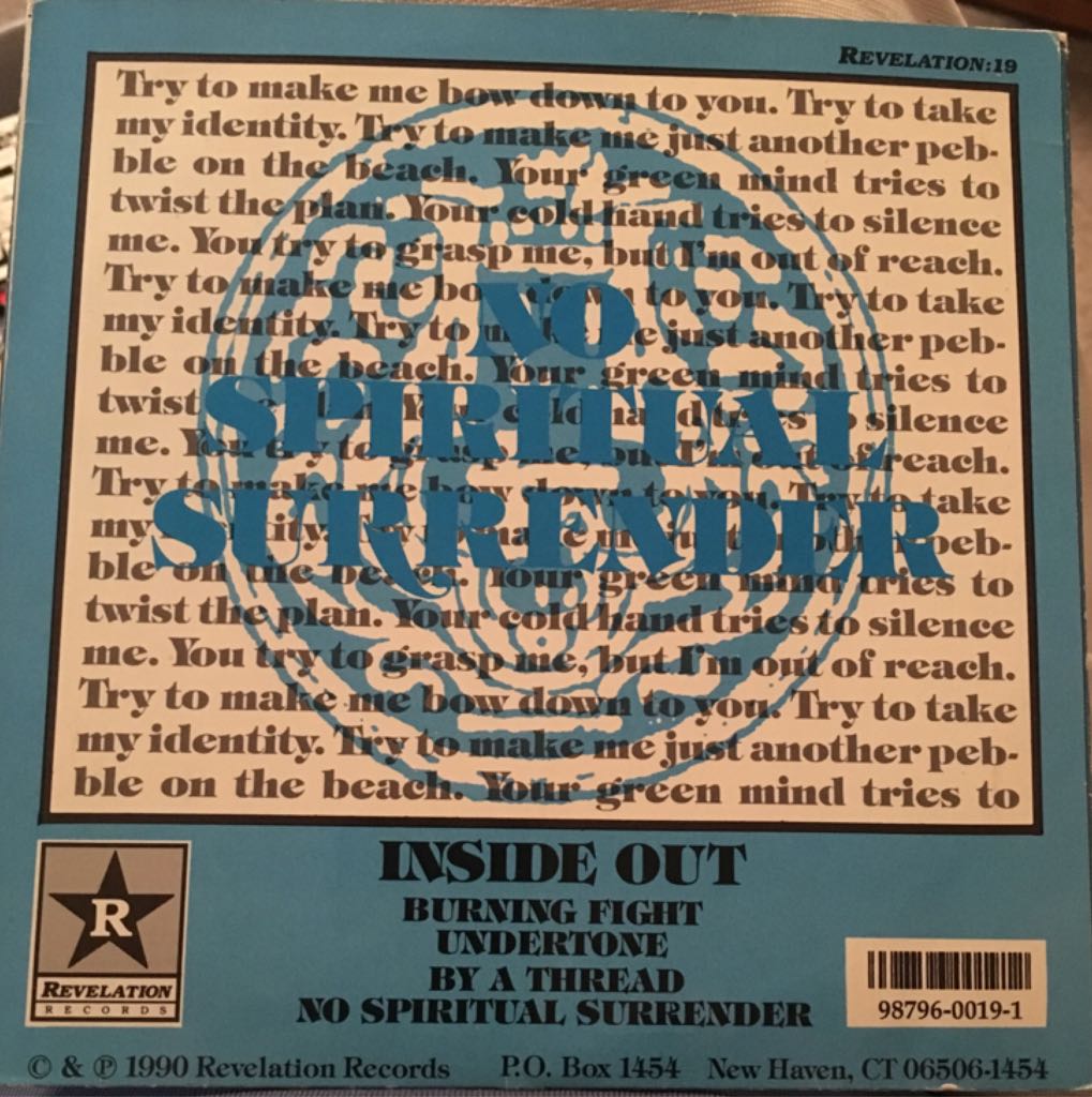 No Spiritual Surrender - Inside Out (7”) music collectible - Main Image 2