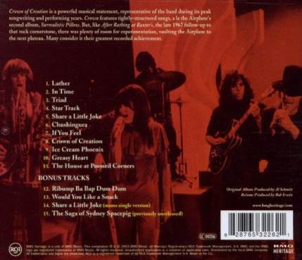 Crown Of Creation - Jefferson Airplane (CD - 56) music collectible [Barcode 886977013324] - Main Image 2