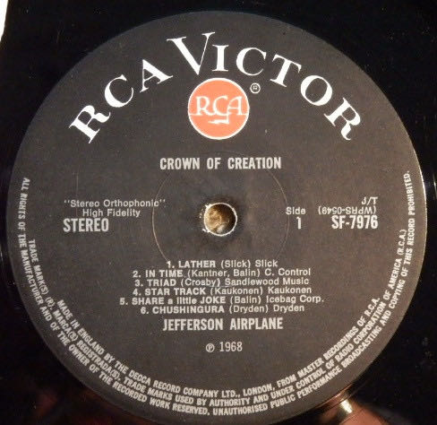 Crown of Creation - Jefferson Airplane (12”) music collectible - Main Image 3