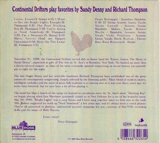 Listen, Listen - Continental Drifters (CD) music collectible [Barcode 4028466322654] - Main Image 2